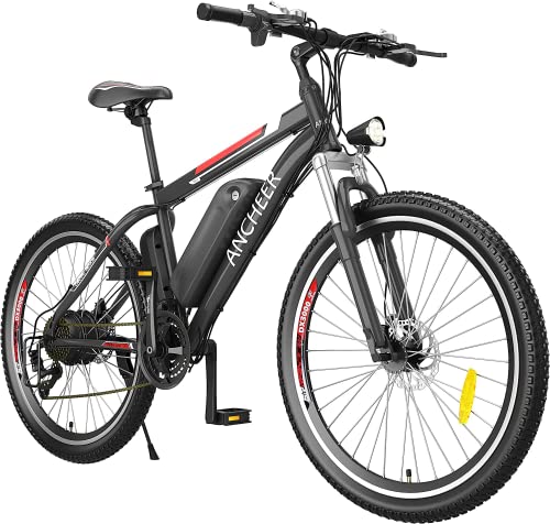 ANCHEER Upgraded Electric Mountain Bike 250W 26 Electric Bicycle wi Top Dad