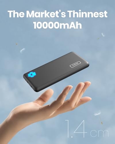 INIU Power Bank, Portable Charger 10000mAh Slimmest & Lightest High-Speed USB C Input & Output, PowerBank Triple 3A Phone Battery Pack for iPhone 15 14 13 Plus Pro Max Mini Samsung Xiaomi iPad