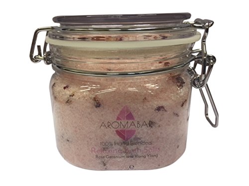 Mens Relaxing Bath Salts Soak 550g Gift Jar Epsom Salts and Dead Sea Salts Enriched with Cedarwood, Lemon & Patchouli 100% Natural Packed with Minerals