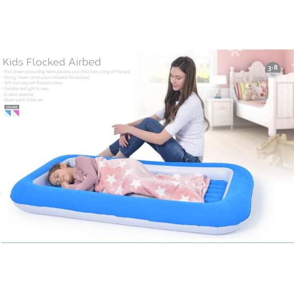 JILONG Childrens Kids Inflatable Safety Flocked AIRBED KIDDY Toddlers Top Dad