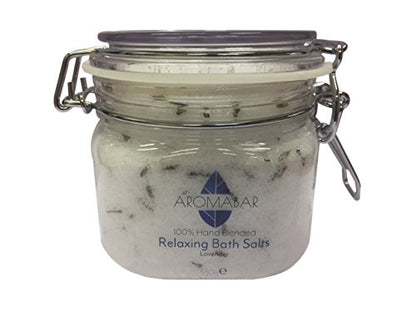 Mens Relaxing Bath Salts Soak 550g Gift Jar Epsom Salts and Dead Sea Salts Enriched with Cedarwood, Lemon & Patchouli 100% Natural Packed with Minerals