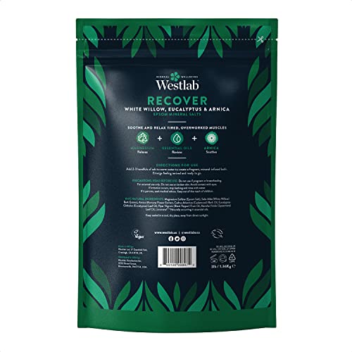 - Westlab - 1kg - Recover Epsom Salts Infused with White Willow & Eucalyptus