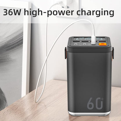 KENANLAN Powerbank 60,000 mAh Large Capacity External Battery 36 W PD QC 3.0 Power Bank, 4 USB Ports Mobile Power Bank Outdoor Portable 36 W Energy Storage Power Bank