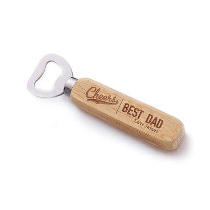 Personalised Bottle Opener - Gift for Dad Father Uncle Husband Brother Men Son Grandad - Fathers Day Wedding Birthday Christmas Gifts - Cheers Custom Any Role