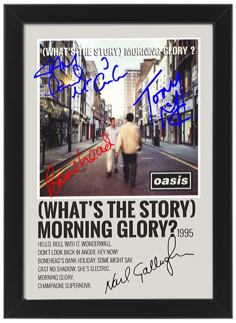 Oasis (What's the Story) Morning Glory? Album Song Cover Signed Poster - Autographed Print (Unframed, A4)