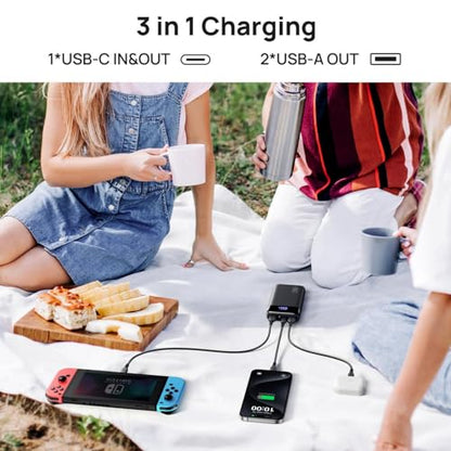 INIU Power Bank, 20000mAh Fast Charging Portable Charger, 22.5W Powerbank with USB C Input & Output, Battery Pack PD3.0 QC4.0 for iPhone 15 14 13 12 11 Pro Max Mini Plus Samsung S22 S21 S20 iPad etc