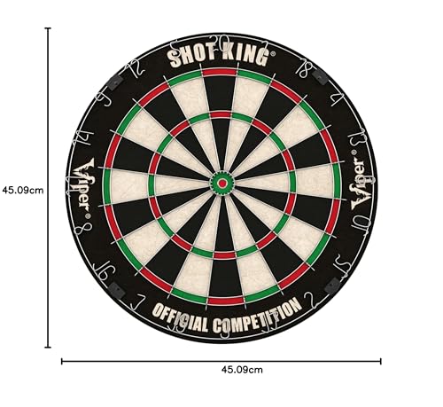 - Viper by GLD Products Shot King Regulation Bristle Steel Tip Dartboard Set with Bullseye Metal Radial Spider Wire Compressed Sisal Board -