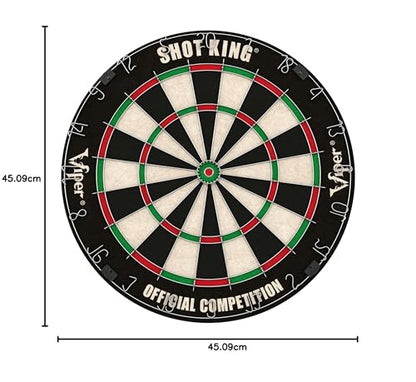 - Viper by GLD Products Shot King Regulation Bristle Steel Tip Dartboard Set with Bullseye Metal Radial Spider Wire Compressed Sisal Board -