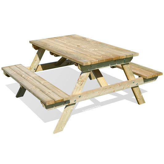 - WOODEN GARDEN PICNIC TABLE BENCH - 5FT TRADITIONAL PUB STYLE OUTDOOR FURNITURE