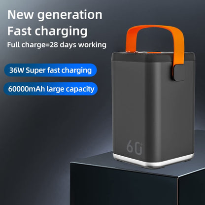 KENANLAN Powerbank 60,000 mAh Large Capacity External Battery 36 W PD QC 3.0 Power Bank, 4 USB Ports Mobile Power Bank Outdoor Portable 36 W Energy Storage Power Bank