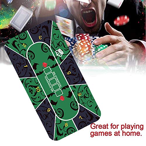 Prevessel Playing Cards Poker Mat, Portable Rubber Table Top Smooth Surface, oise Reduction Layout for Card Games