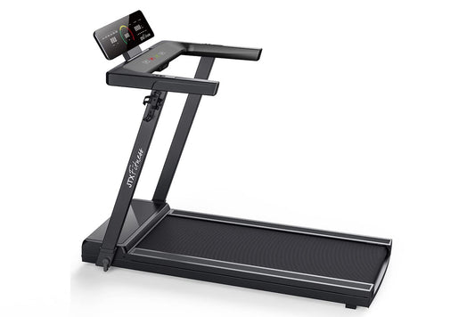 JTX Slimline Flat Folding Treadmill - Ready Assembled - 16kph - Compact, Motorised Running Machine - 2 Year Home Warranty