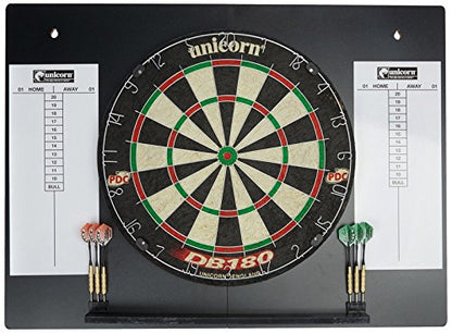 - Unicorn Home Darts Centre | DB180 Dartboard & Black Fold-Out Wall Mount | -