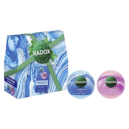 RADOX Relax & Recharge Bath Bomb Gift Set bath bombs blended with minerals & herbs perfect for any occasion 2 piece