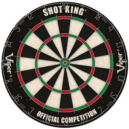 - Viper by GLD Products Shot King Regulation Bristle Steel Tip Dartboard Set with Bullseye Metal Radial Spider Wire Compressed Sisal Board -