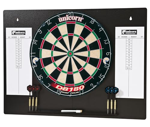 - Unicorn Home Darts Centre | DB180 Dartboard & Black Fold-Out Wall Mount | -