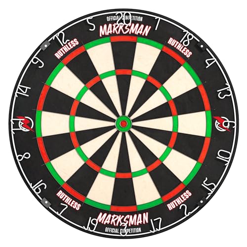 Ruthless Marksman Dart Board | Professional Level Ultra Thin Wire Sisal Dartboard for Steel Tip Darts (DB072)