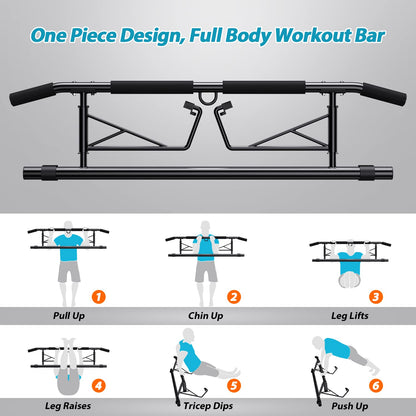 JX FITNESS Door Frame Pull up Bar Doorway Chin up Bar with Padded Handles Foldable for Home Gym, No Drilling