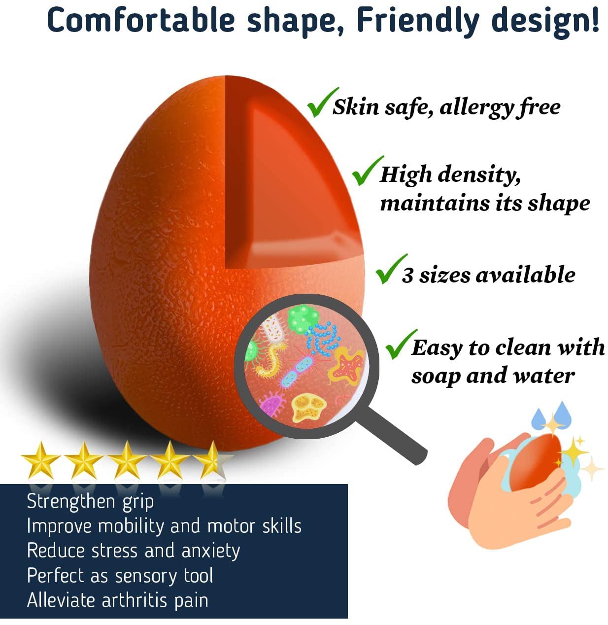 - The Friendly Swede Stress Balls | For Adults and Kids | Hand Exercise Squeeze Ball for Grip Strength -