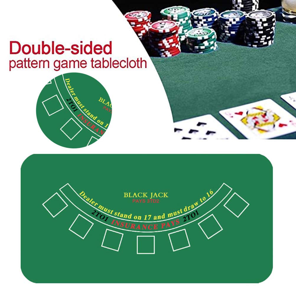 Prevessel Playing Cards Poker Mat, Portable Rubber Table Top Smooth Surface, oise Reduction Layout for Card Games