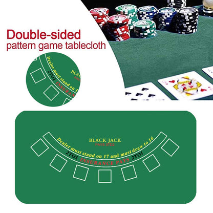 Prevessel Playing Cards Poker Mat, Portable Rubber Table Top Smooth Surface, oise Reduction Layout for Card Games