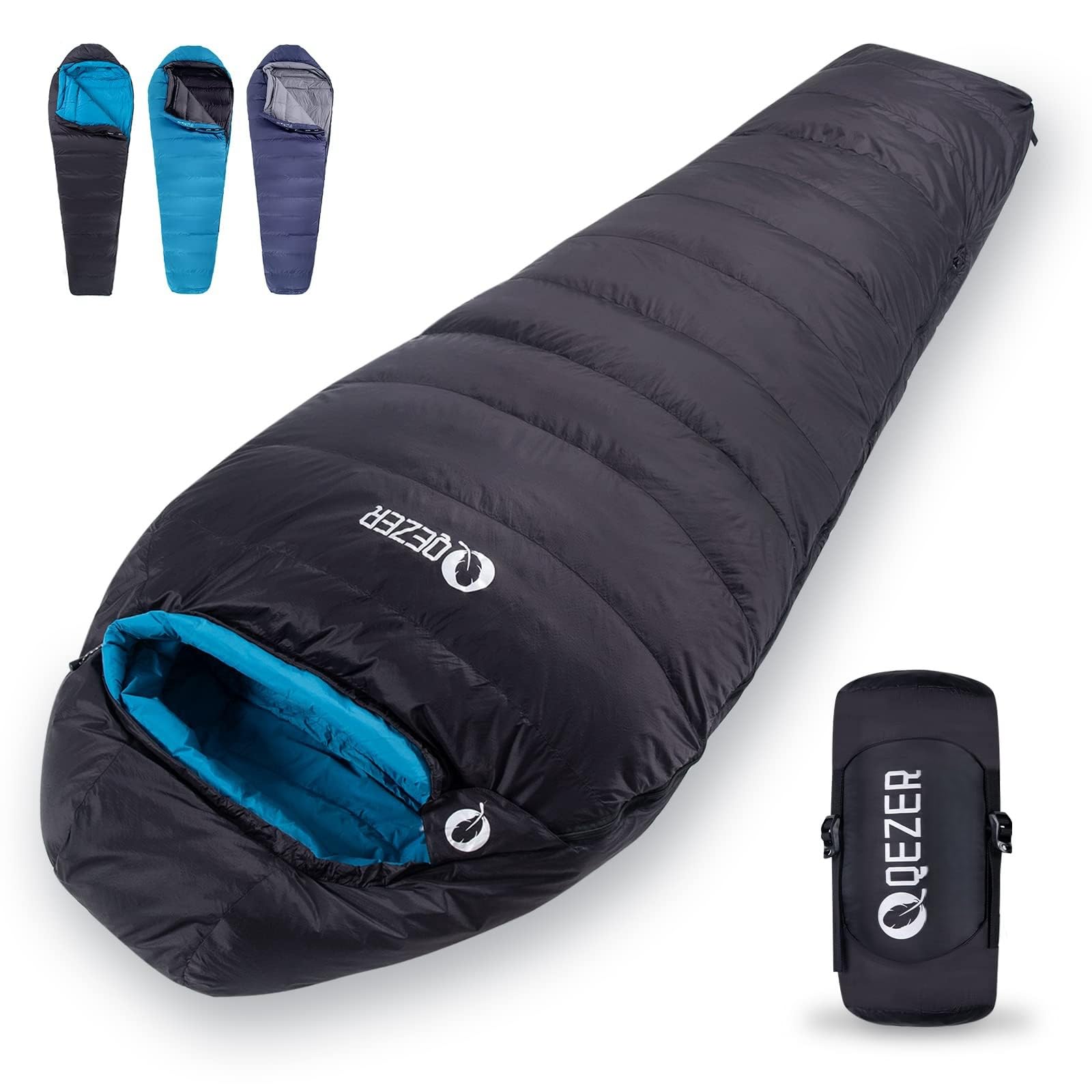 QEZER Down Sleeping Bag for Adults Lightweight Sleeping Bag 15 Degre Top Dad