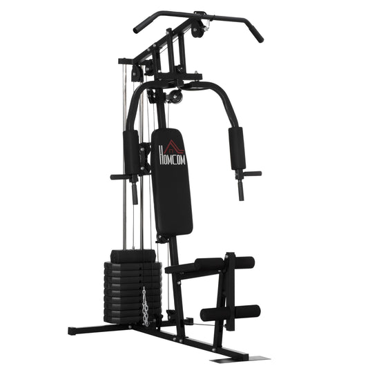 HOMCOM Multi Gym with Weights, Multifunction Home Gym Machine with 45kg Weight Stack for Full Body Workout and Strength Training