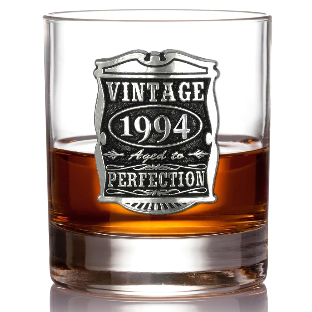 English Pewter Company Vintage Years 1994 30th Birthday or Anniversary Whisky Glass Tumbler - Unique Gift Idea for Men [VIN130]