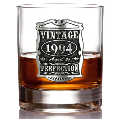 English Pewter Company Vintage Years 1994 30th Birthday or Anniversary Whisky Glass Tumbler - Unique Gift Idea for Men [VIN130]