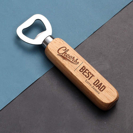 Personalised Bottle Opener - Gift for Dad Father Uncle Husband Brother Men Son Grandad - Fathers Day Wedding Birthday Christmas Gifts - Cheers Custom Any Role