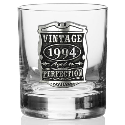 English Pewter Company Vintage Years 1994 30th Birthday or Anniversary Whisky Glass Tumbler - Unique Gift Idea for Men [VIN130]