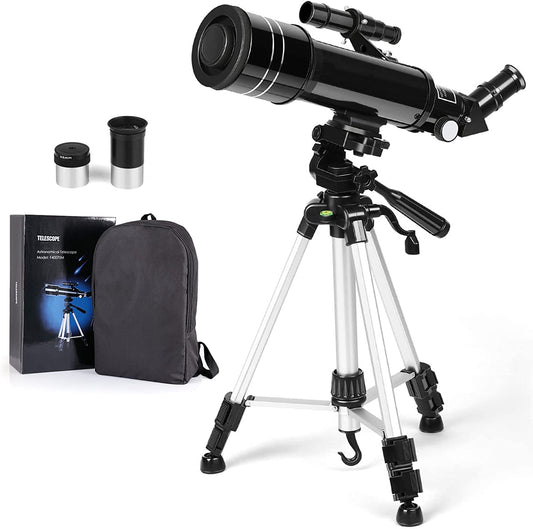 Astronomical Telescope, Pro 400/70 FMC Refractor Telescopes with Adjustable Tripod & & Finder Compass Portable Travel Telescope Perfect Portable Scope for Adult Children Teens