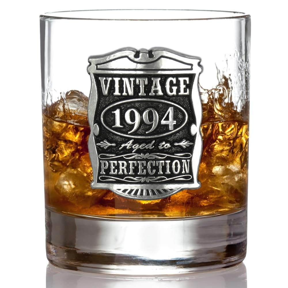 English Pewter Company Vintage Years 1994 30th Birthday or Anniversary Whisky Glass Tumbler - Unique Gift Idea for Men [VIN130]