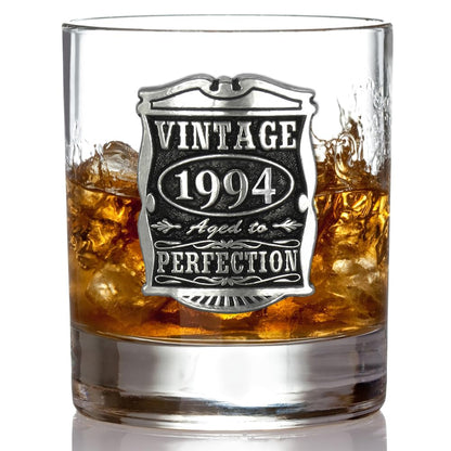 English Pewter Company Vintage Years 1994 30th Birthday or Anniversary Whisky Glass Tumbler - Unique Gift Idea for Men [VIN130]