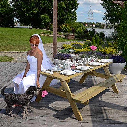 - Wooden Marta 8 Seater Picnic Table - Wood Picnic Bench