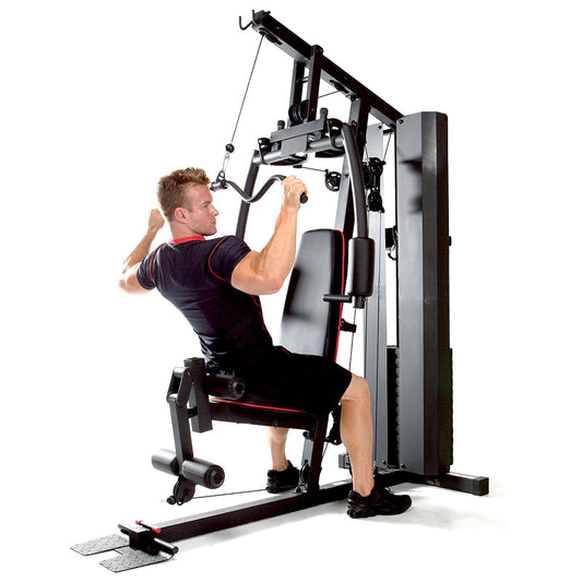 Marcy MKM-81010 Home Gym with 90kg Weight Stack & Triple Function Arms - Black/Red