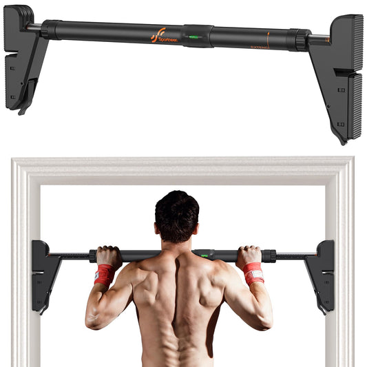 Sportneer Pull Up Bar: Adjustable Width Locking Mechanism Chin up Bar without Screws - Strength Training Pull-up Bar for Doorway with Non-slip Comfort for Home Gym Upper Body Workout