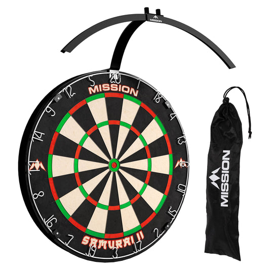 Mission Darts TOR100 Torus 100 | Dart Board LED Folding Portable Dartboard Travel Lighting System (Sand Blasted Black)