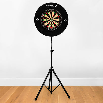 PINPOINT World Series Professional Dartboard - Bristle Dart Board | Darts Board for Bar Games and Pub Games | Optional Dartboard Stand & Dartboard Surround (Board + Stand + Surround)