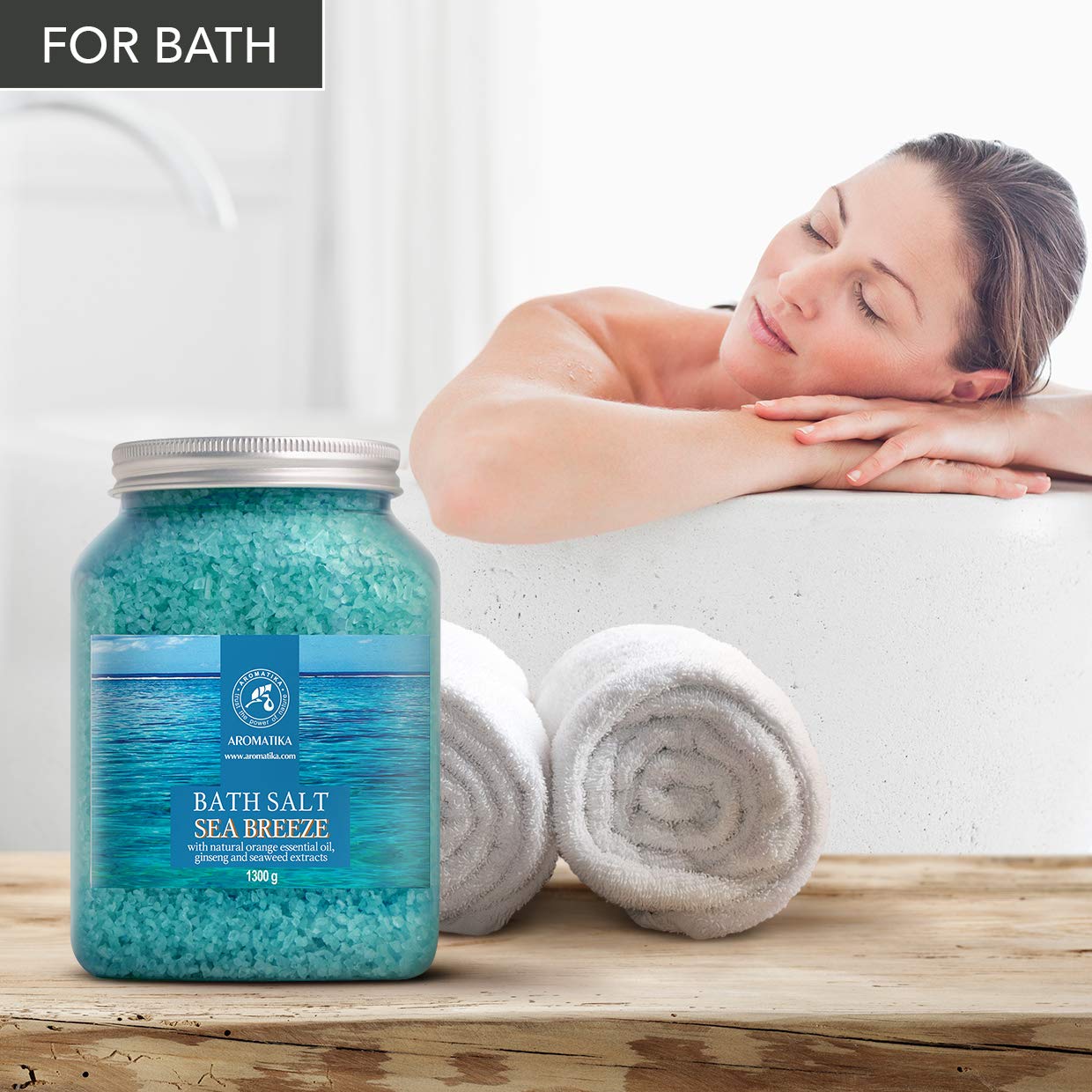 Bath Sea Salt 1300g - Sea Breeze Salt - Natural Bath Sea Salts - Best for Good Sleep - Relaxing - Calming - Body Care - Beauty - Aromatherapy