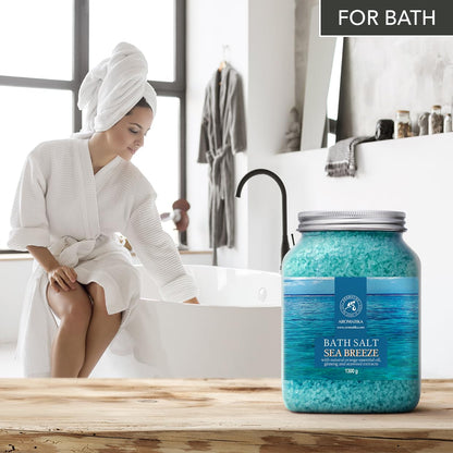 Bath Sea Salt 1300g - Sea Breeze Salt - Natural Bath Sea Salts - Best for Good Sleep - Relaxing - Calming - Body Care - Beauty - Aromatherapy