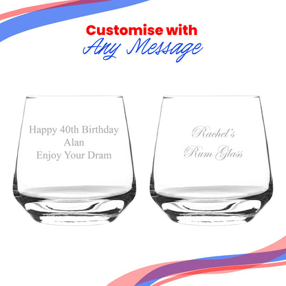 Personalised Engraved 345ml Tallo Whiskey Glass, Personalise with A Message for Any Occasion, Stylize with a Variety of Fonts, Gift Box Included, Laser Engraved, Birthday Wedding Usher Gift