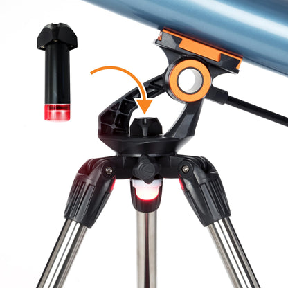 Celestron 22403 Inspire 100AZ Refractor Telescope with Built-In Smartphone Adapter, Blue