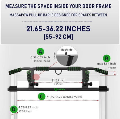 Pull Up Bar For Doorway - Pullupbar With Enhanced Smart Hook Angled Grip Home Gym Exercise Equipment with Training Straps Set