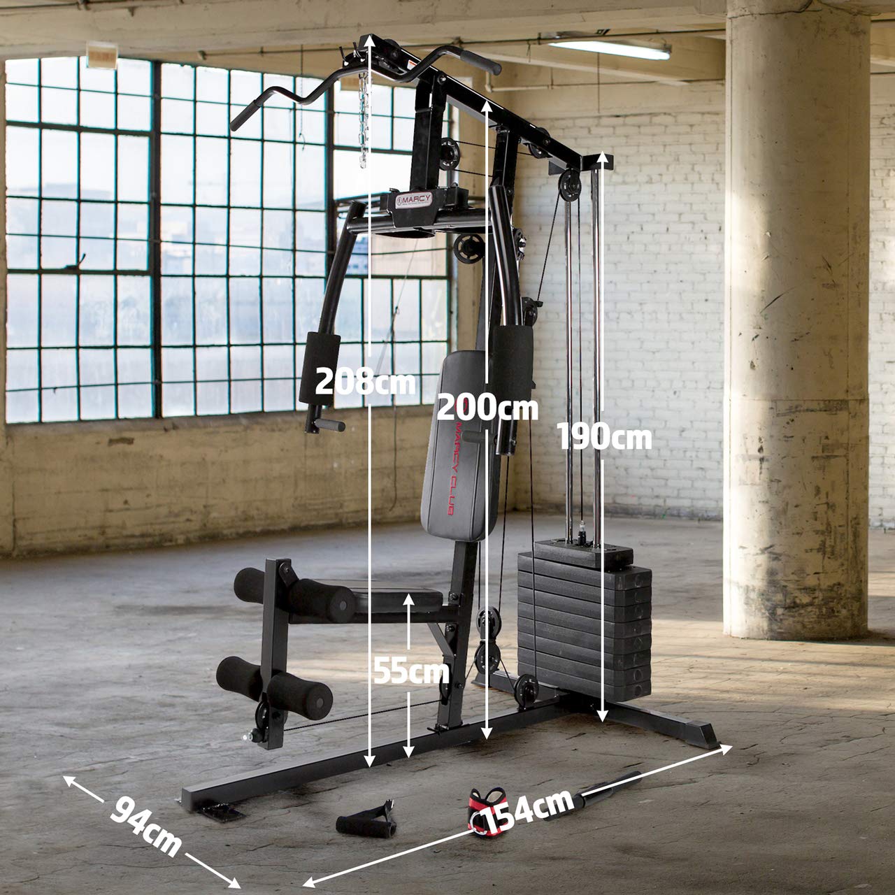 Marcy Club MKM-1101 Home Multi Gym 54 kg Stack - Black, One Size