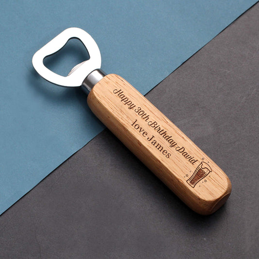 Personalised Bottle Opener for Him Engraved Gift for Birthday Fathers Day Anniversary Custom Gifts for Daddy Uncle Grandad Son Friend 18th 21st 30th 40th 50th 70th