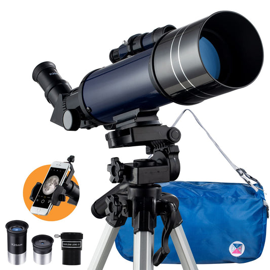 - Telescope for Astronomy | 200X Pro 400/70 FMC Glass Optical Refractor Telescope | With Adjustable Tripod -