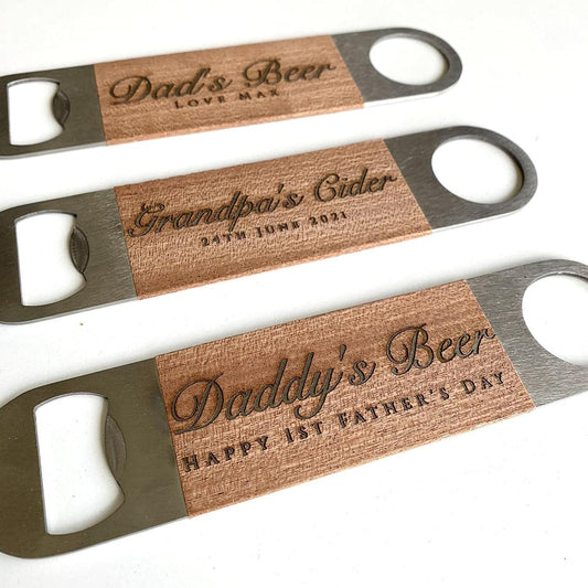 Personalised Engraved Stainless Steel Bottle Opener Gift for Dad Father's Day Gifts for Daddy Grandpa Uncle Dad's Beer Bar Blade Dads