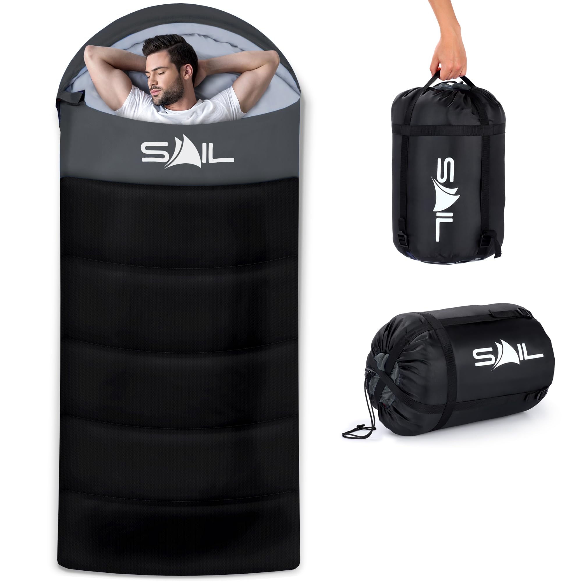 SAIL XL Sleeping Bag Extra Wide for Big Tall Person 3 4 Season 1.6KG Top Dad