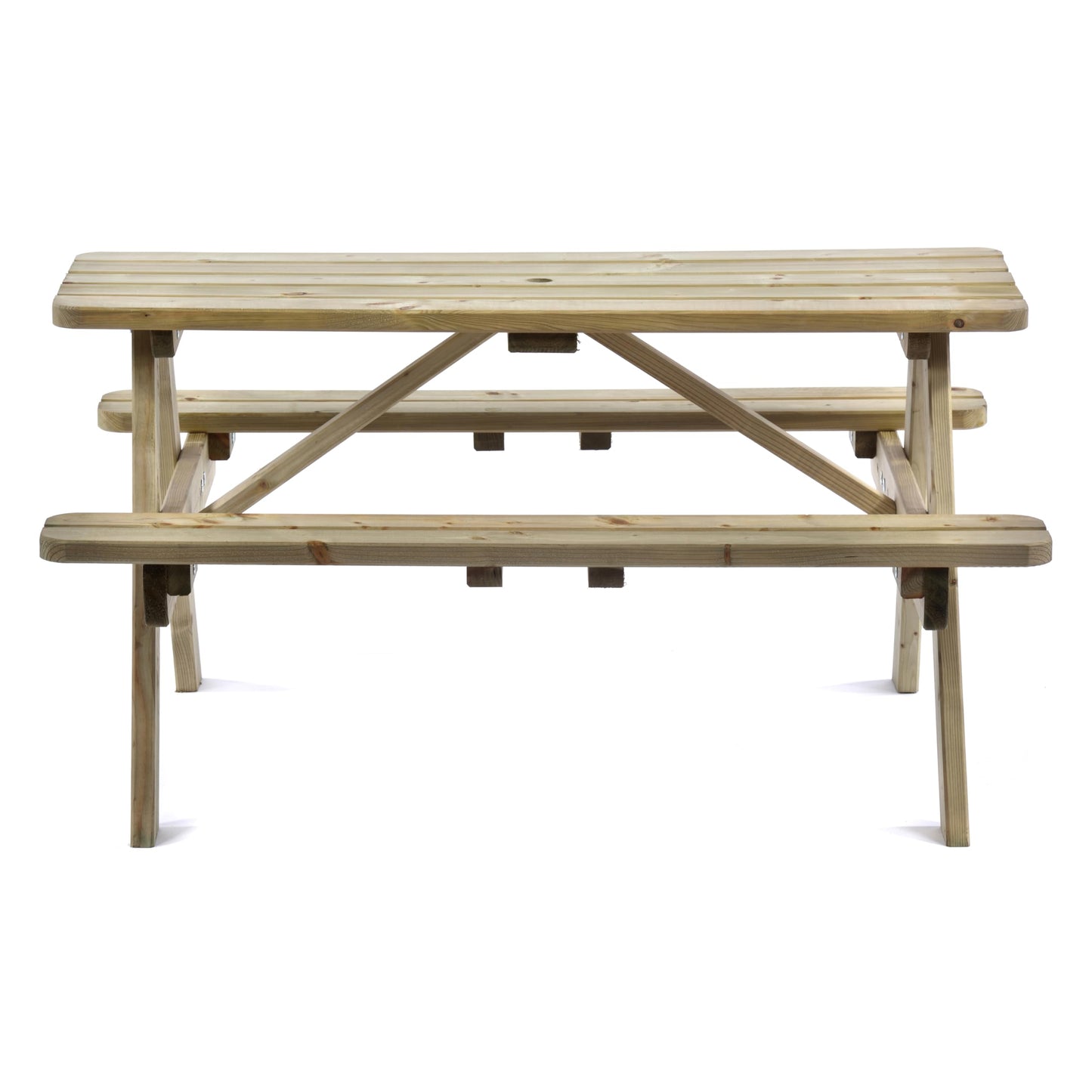 BrackenStyle Tiptree 6 Seat Wooden Picnic Bench - Durable Pub A Frame Picnic Table - Pressure Tanalised Treated Scandinavian Pine (140cm | 6 Person)